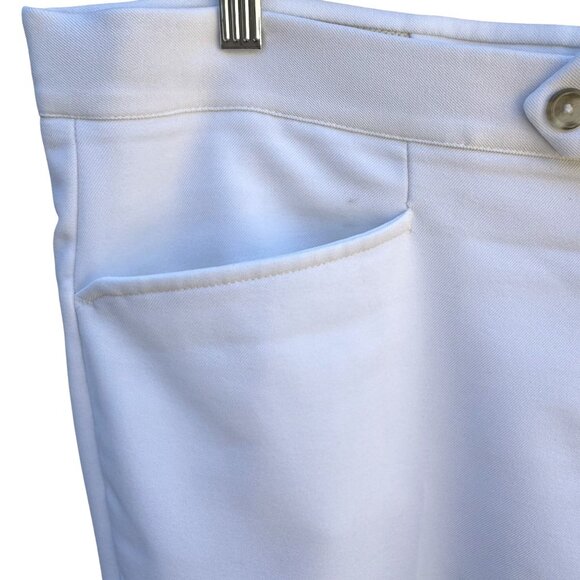 Sansabelt Vintage 70s 80s Mens White Flat Front Stretch Leisure Suit Pants 39 - Picture 9 of 11